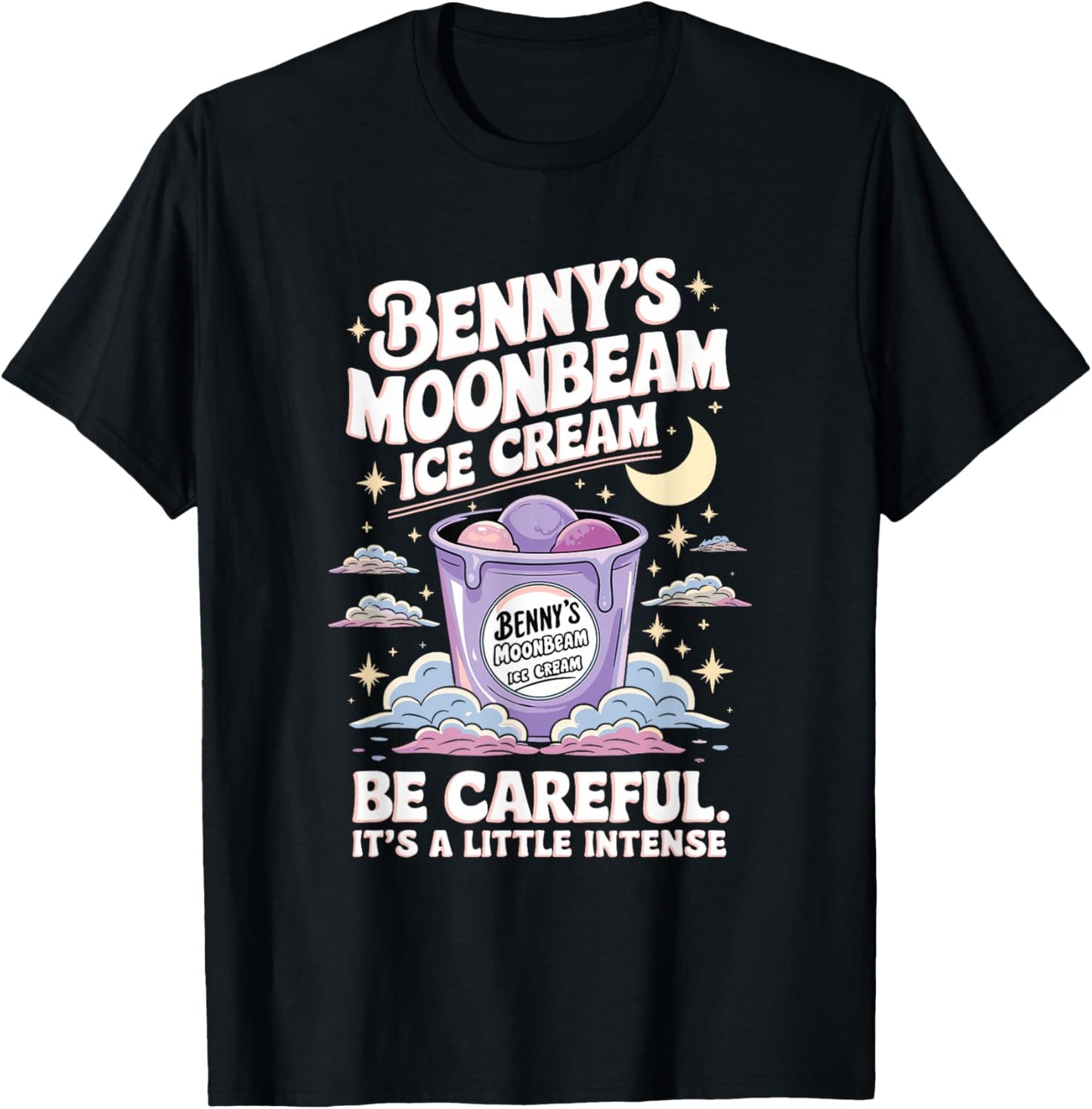 Vintage Moonbeam Ice Cream Truck Retro Double Scoop Popsicle T-Shirt - T-Shirt | Black