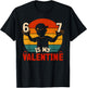 67 Valentine's Day for Boys Kids 6 7 Meme Six Seven Heart T-Shirt - T-Shirt | Black