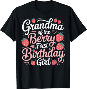 Grandma of The Berry First Birthday Girl Party T-Shirt - T-Shirt | Black