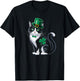 Leprechaun Cat Shamrock St Patricks Day Kitten Pet Lover T-Shirt - T-Shirt | Black