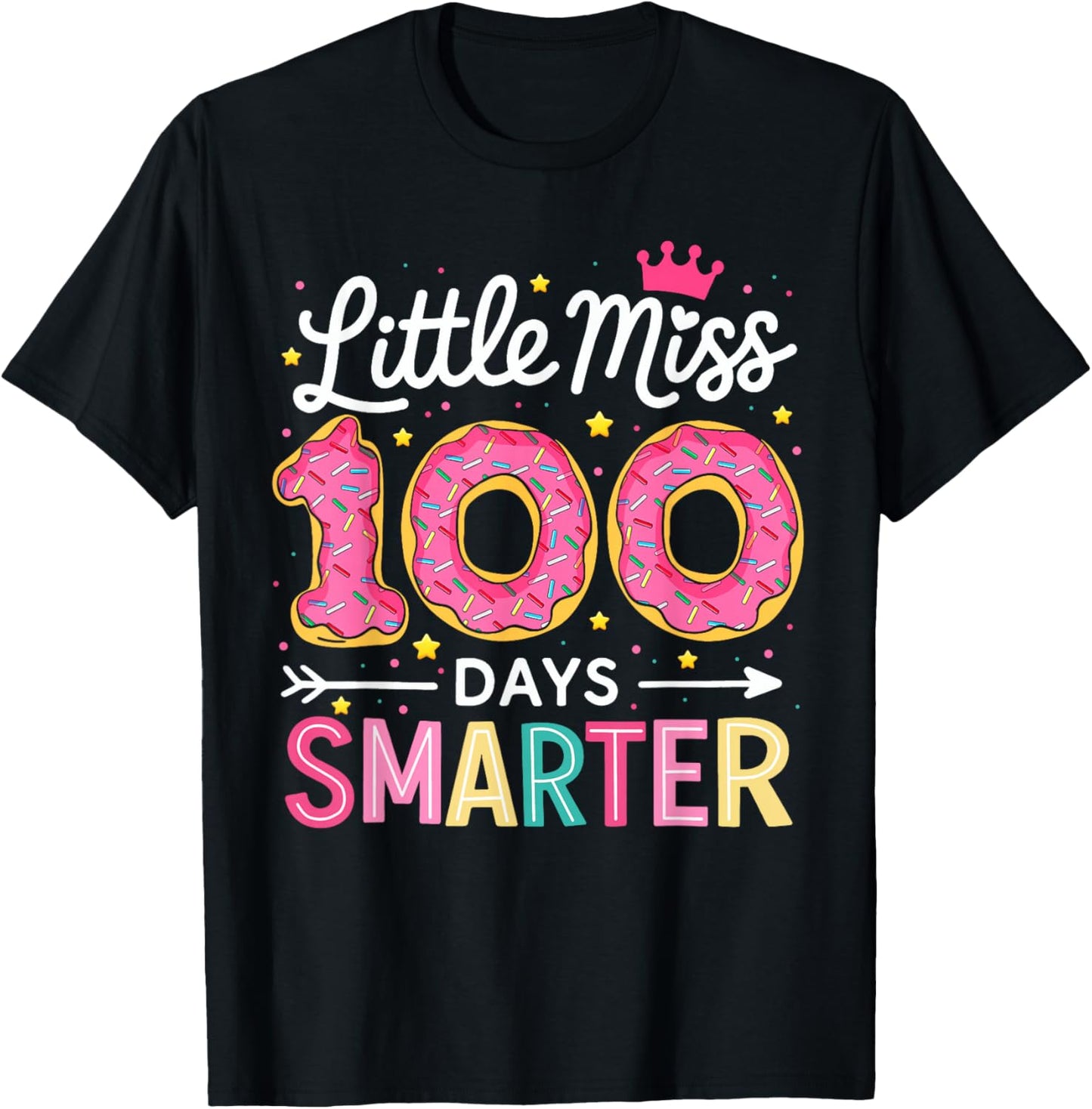 100 Days Smarter 100 Days of School Girls 100th Day Kids T-Shirt - T-Shirt | Black