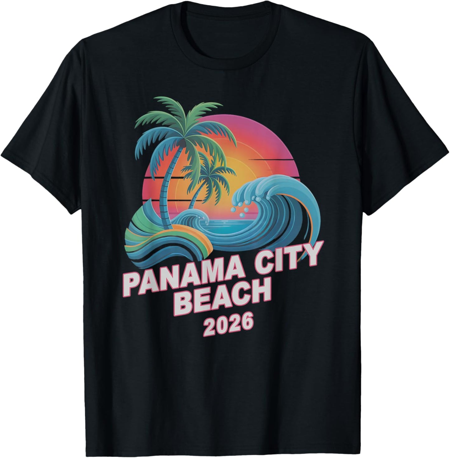 Vintage Panama City Beach 2026 Vacay Travel Vacation All T-Shirt - T-Shirt | Black