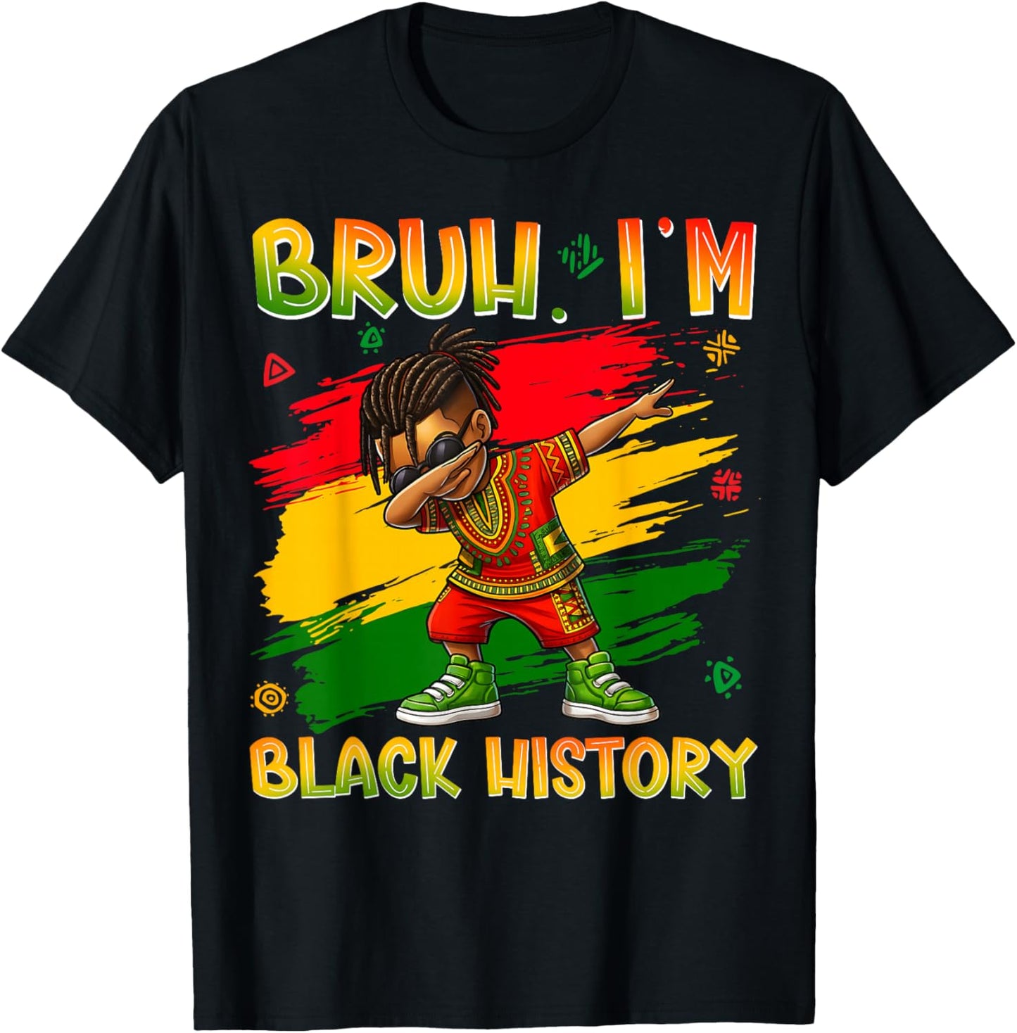 Black History Month I Am Black History Dabbing Afro Men Boy T-Shirt - T-Shirt | Black