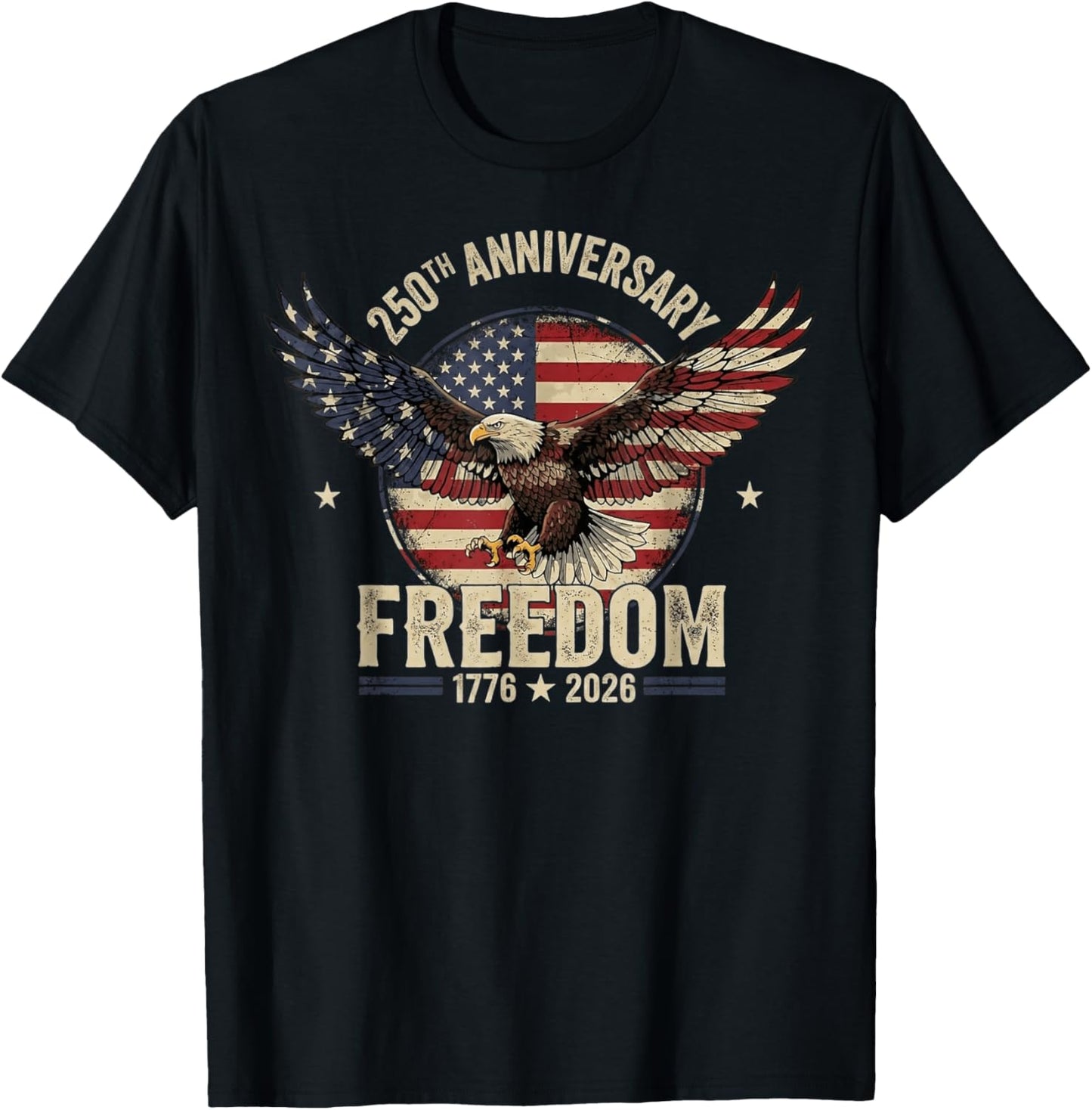 4th of July American Flag Patriotic USA 2026 T-Shirt - T-Shirt | Black