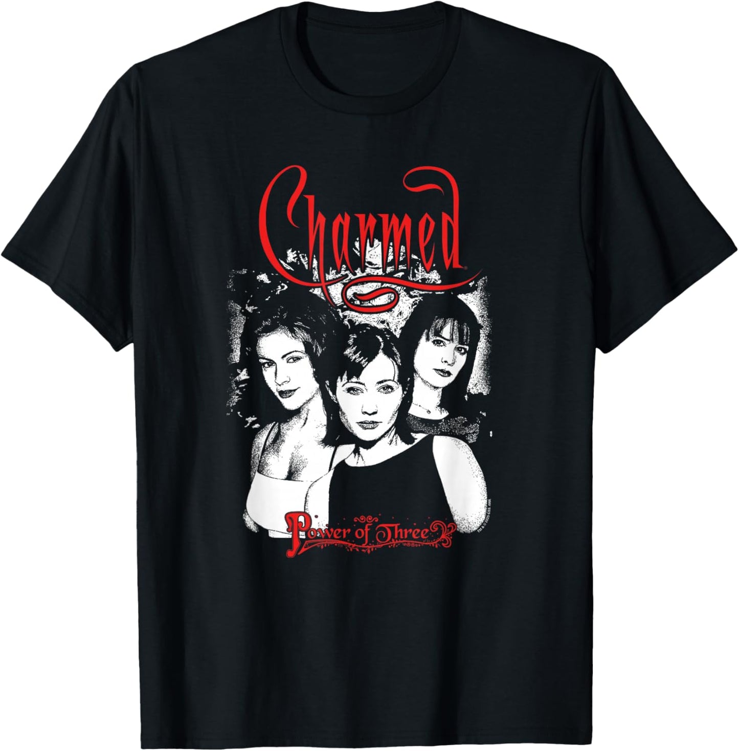 Charmed Black and White Cast Photo Y2K Witches TV Show T-Shirt - T-Shirt | Black