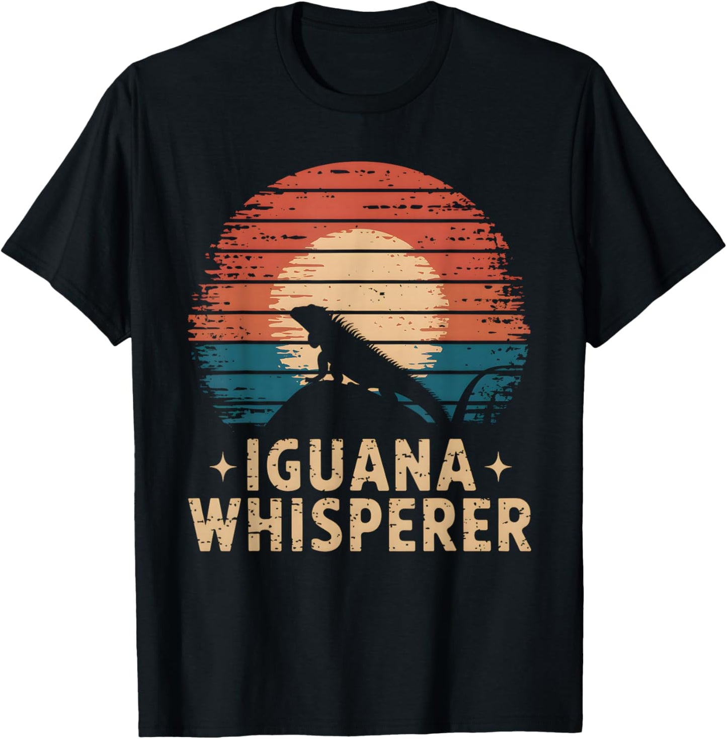Iguana Whisperer Retro Vintage Iguana Lover T-Shirt - T-Shirt | Black