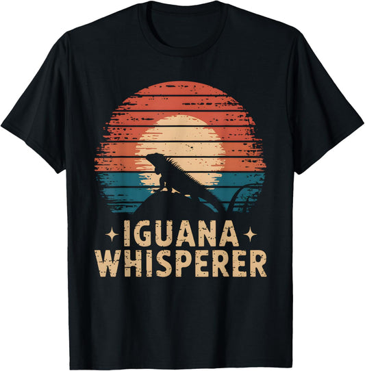 Iguana Whisperer Retro Vintage Iguana Lover T-Shirt - T-Shirt | Black
