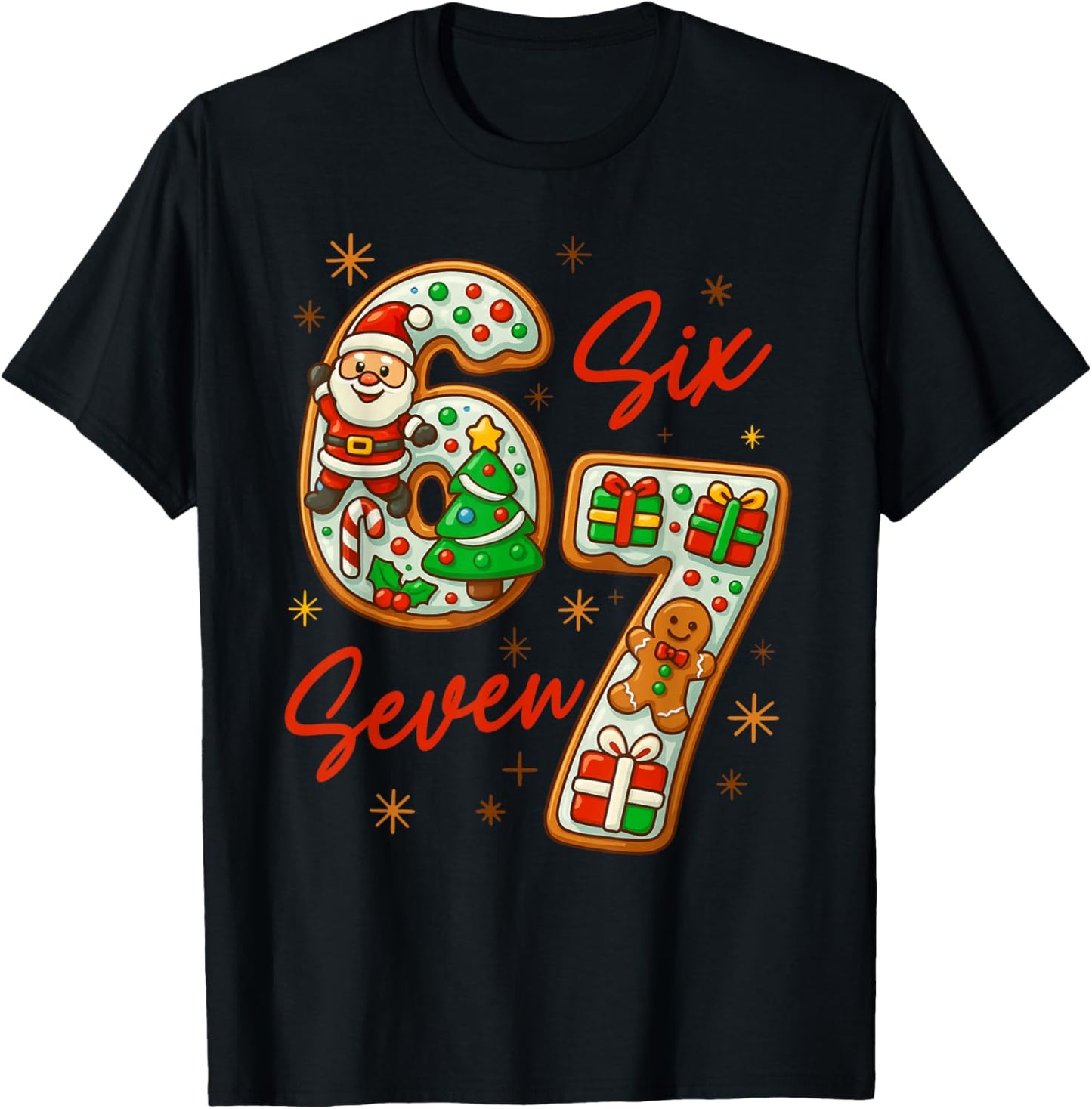 67 Christmas Trending Meme Saying 6 7 Meme Costume Xmas T-Shirt - T-Shirt | Black