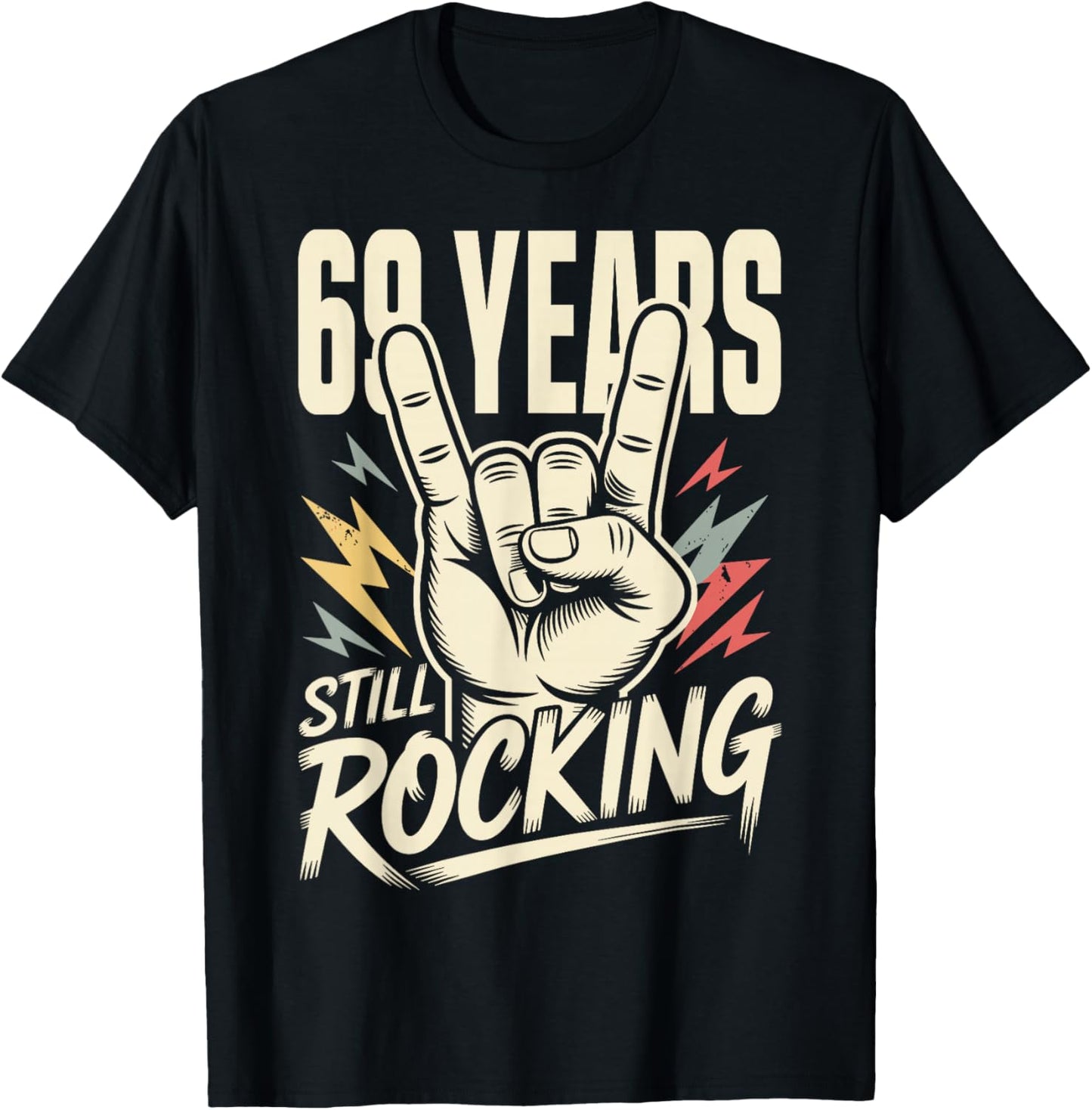 69 Years Still Rocking 69th Birthday Funny 69 Rocker Biker T-Shirt - T-Shirt | Black