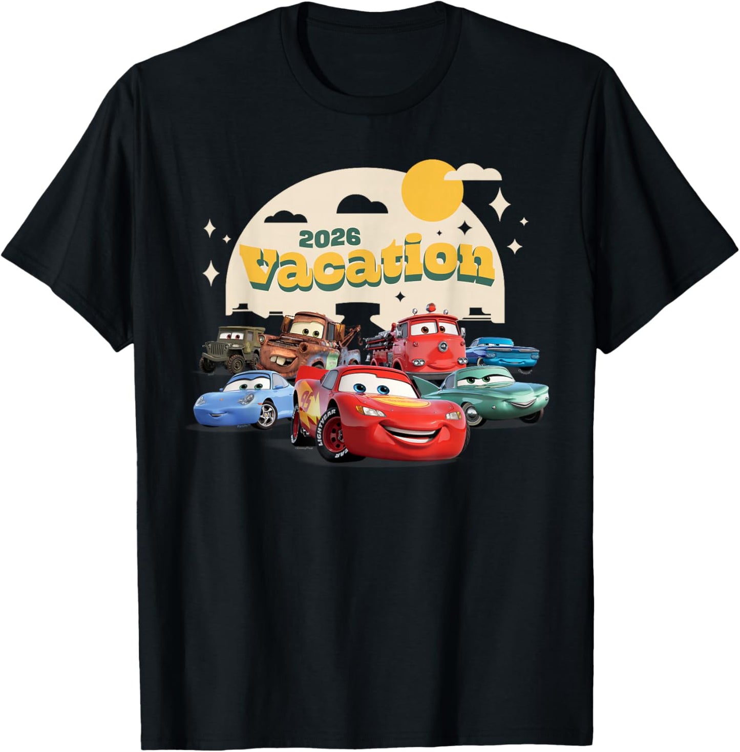 Disney and Pixar's Cars 2026 Vacation Matching Group Trip T-Shirt - T-Shirt | Black