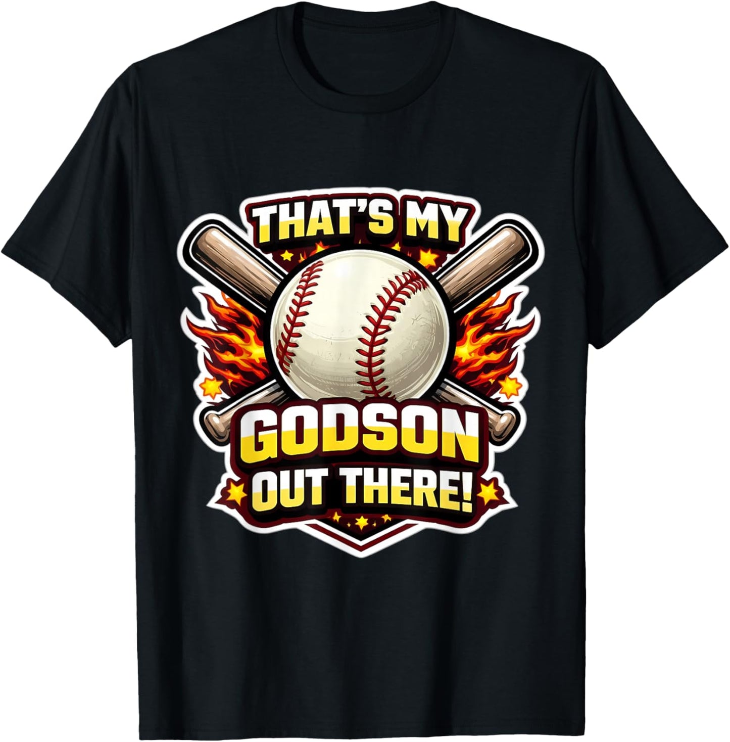 That's My Godson Out There Proud Baseball Godfather Godchild T-Shirt - T-Shirt | Black