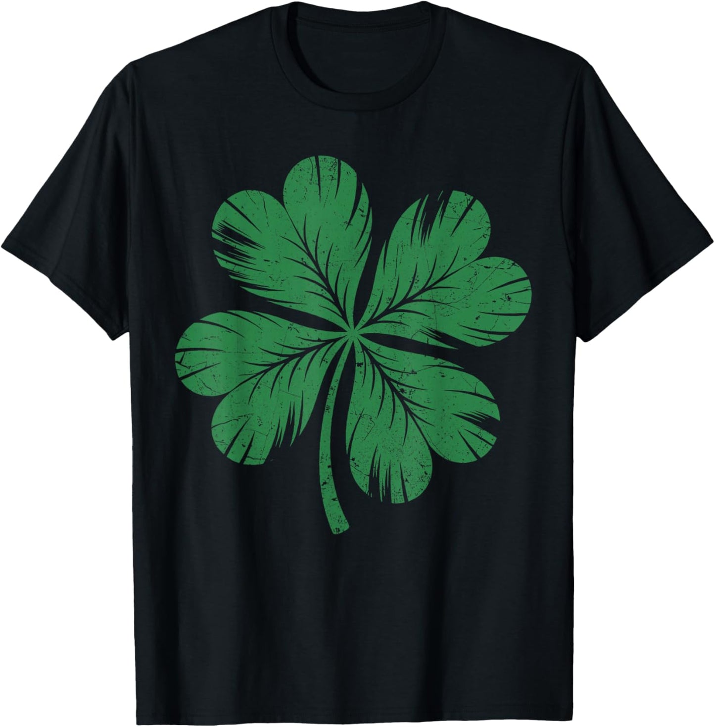 Vintage Green Irish Shamrock St Patricks Day T-Shirt - T-Shirt | Black