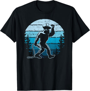 Vintage Bigfoot Welder, Funny Sasquatch Welding - Retro Blue T-Shirt - T-Shirt | Black