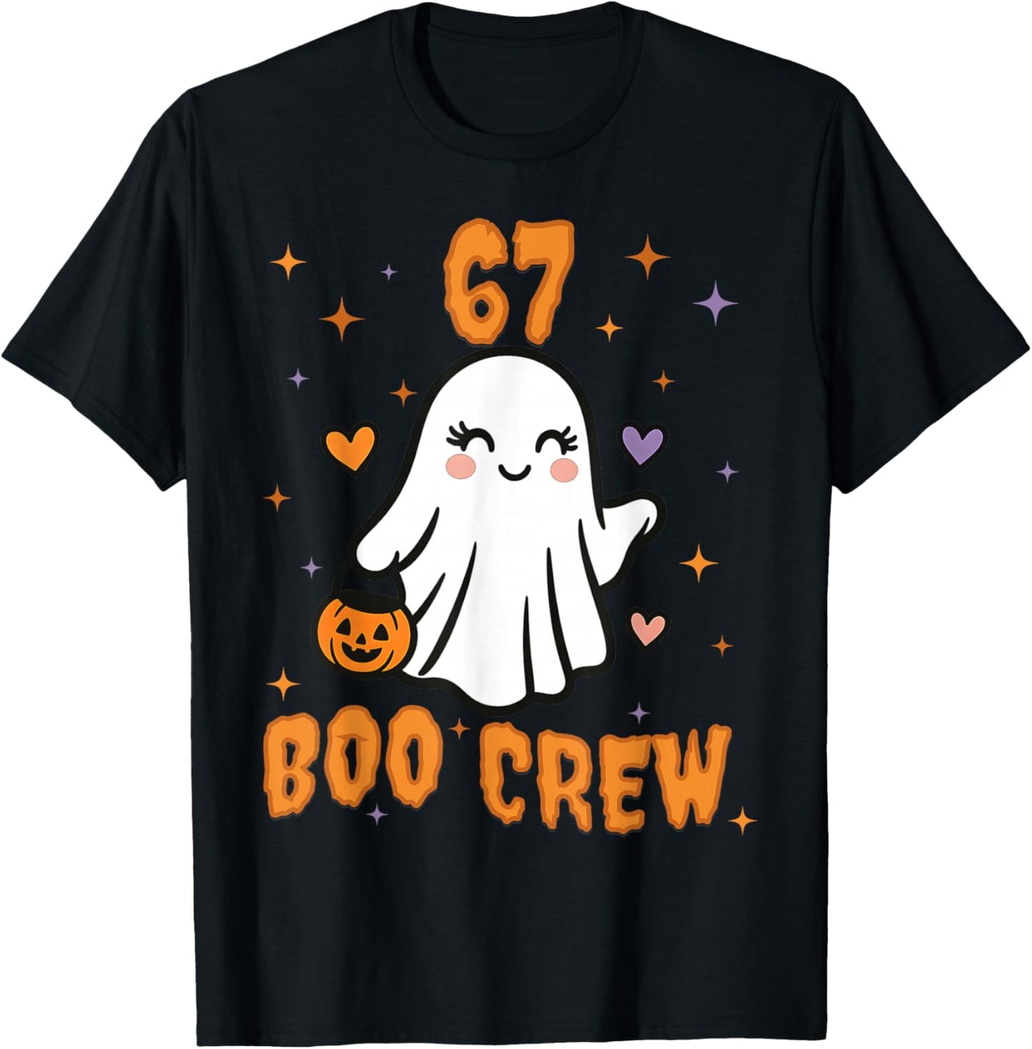 67 Halloween Ghost Boo Crew Matching Funny Brainrot Girls T-Shirt - T-Shirt | Black