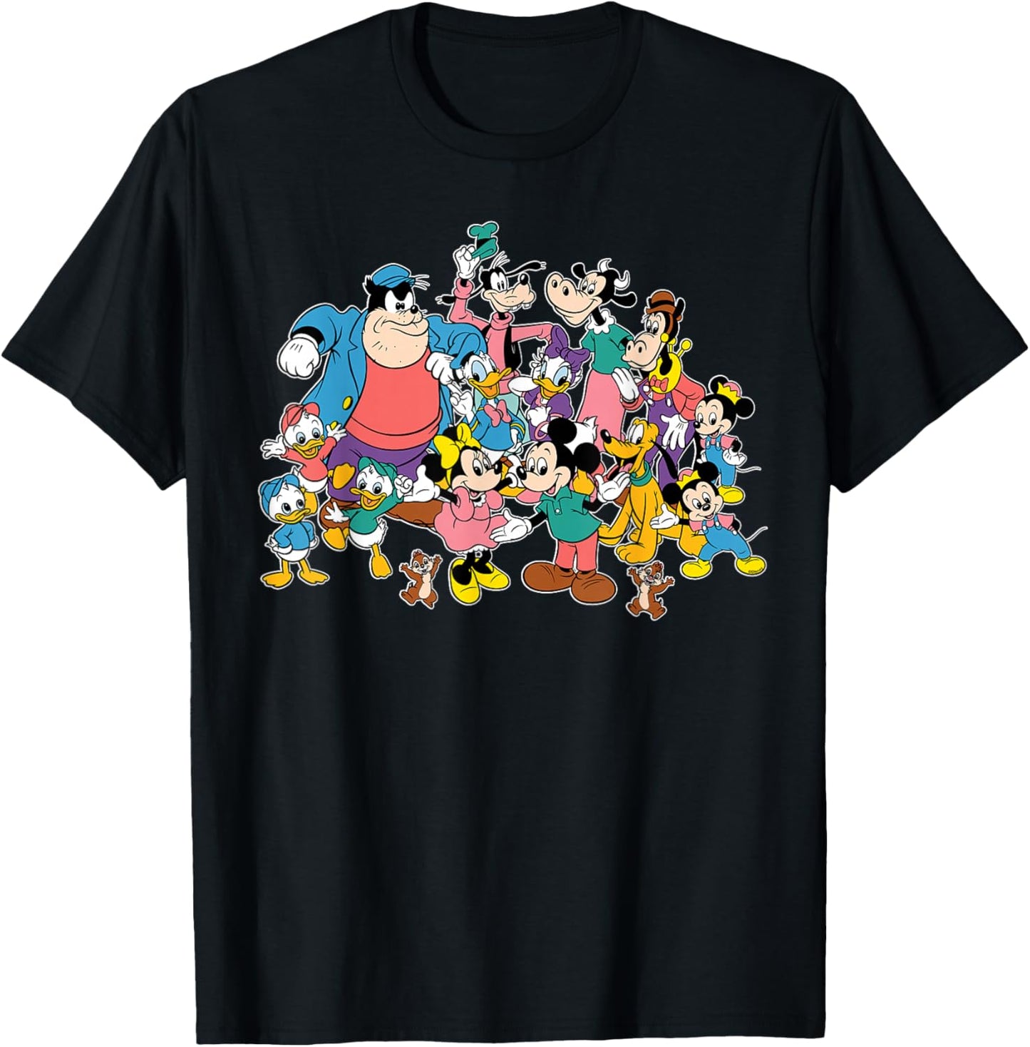 Disney Mickey Mouse & Friends Retro Matching Group Pose T-Shirt - T-Shirt | Black