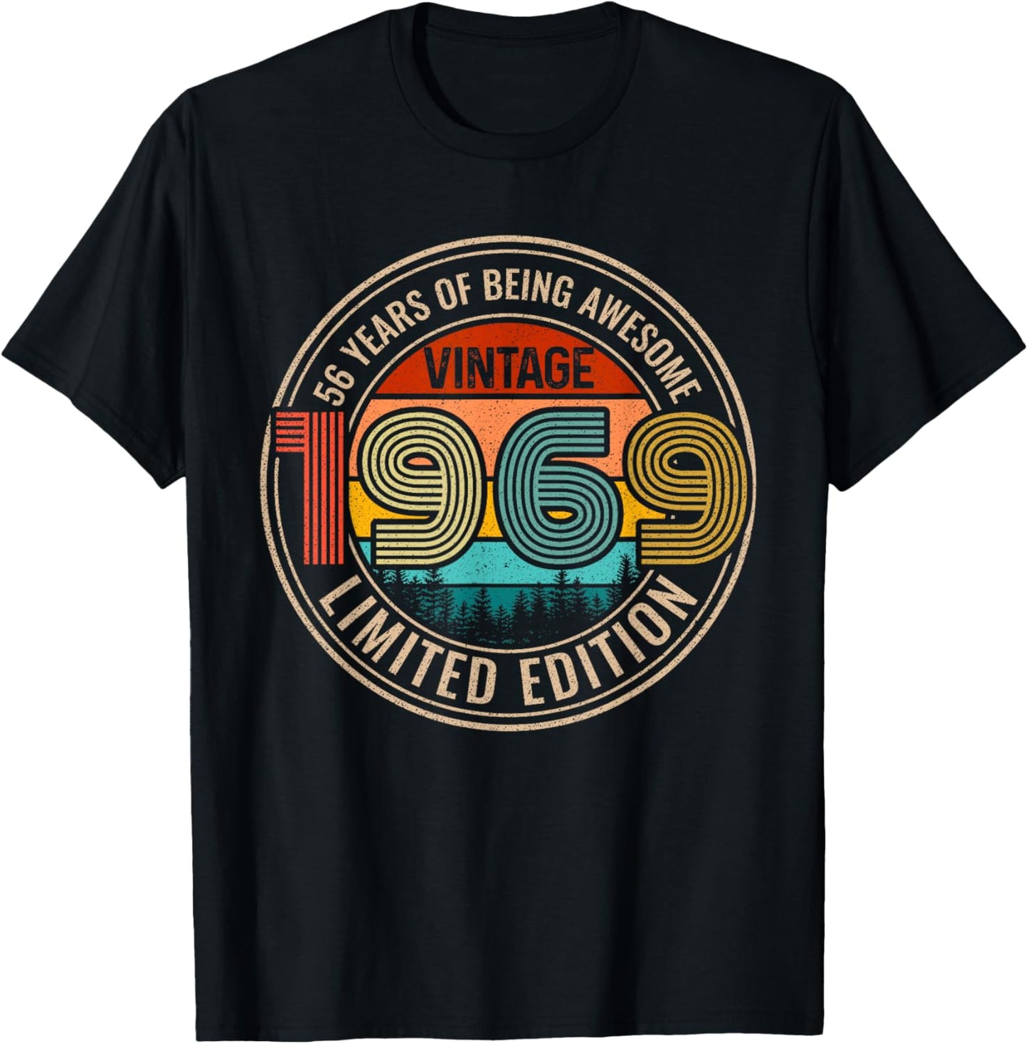 56 Years of Being Awesome 1969 Original Parts 56th Gifts T-Shirt - T-Shirt | Black
