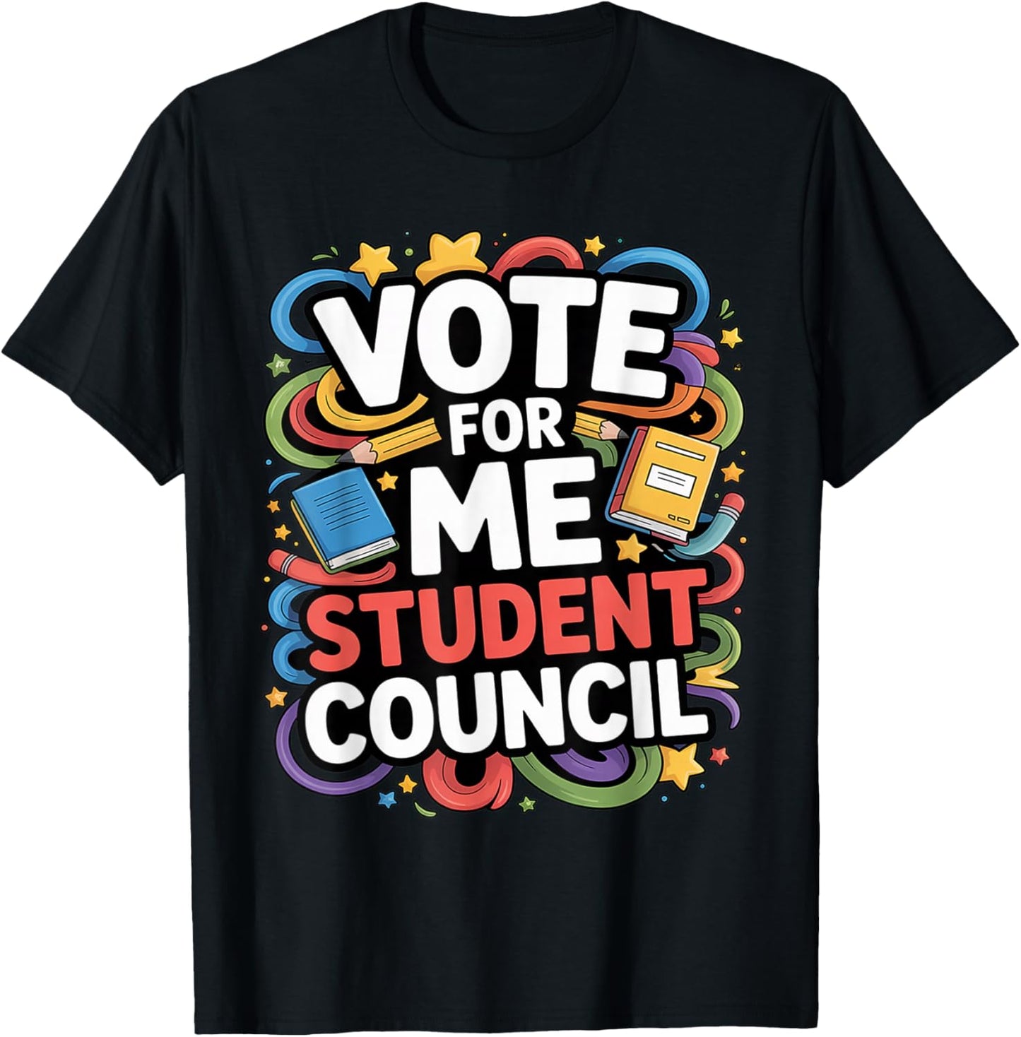 Vote for Me Student Council Great Vibes School Election Day T-Shirt - T-Shirt | Black