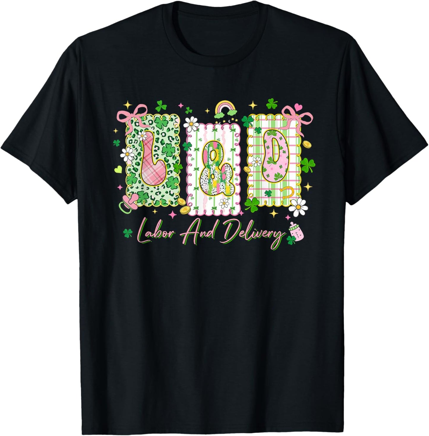 Labor and Delivery St. Patrick's Day OB Obstetrics Midwife T-Shirt - T-Shirt | Black