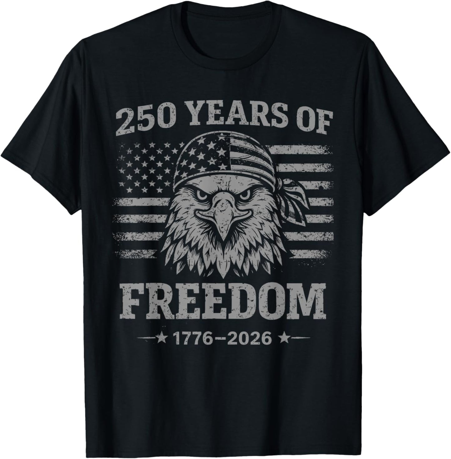 Flag Vintage 250 Years American 1776 2026 250th USA Birthday T-Shirt - T-Shirt | Black