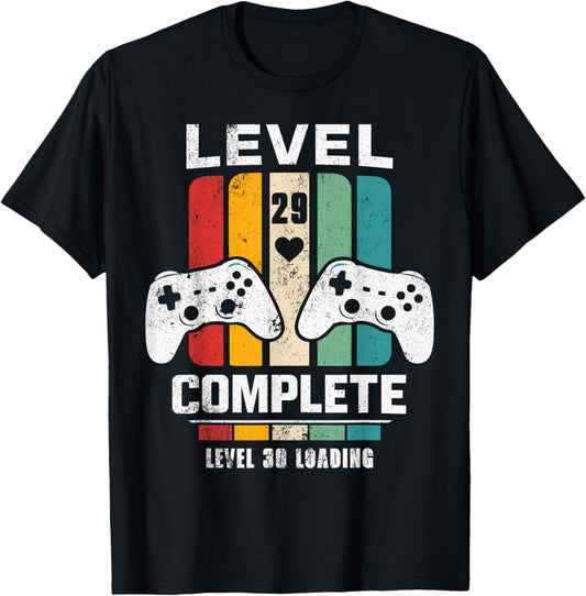 Vintage 29th Wedding Anniversary Him Her Level 29 Complete T-Shirt - T-Shirt | Black