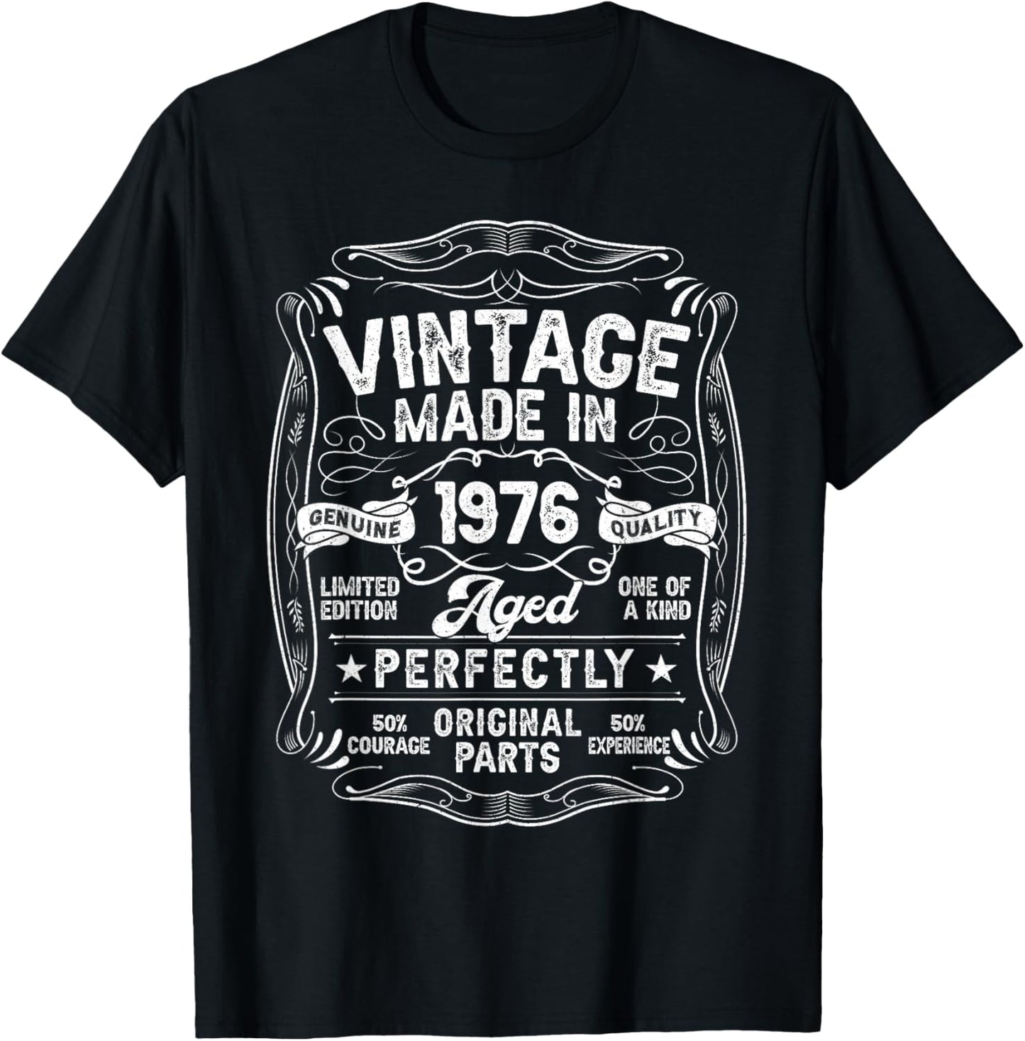 Vintage 1976 50yr 50th Birthday Gifts 50 Years Old T-Shirt - T-Shirt | Black