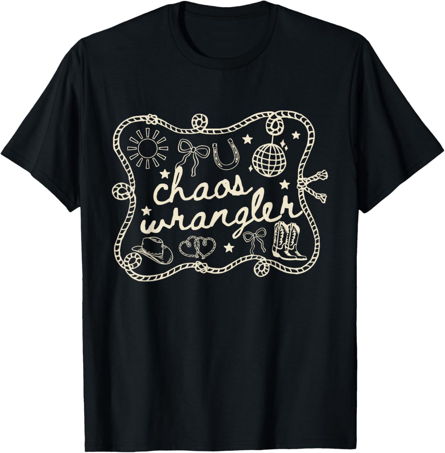 Chaos Coordinator Wrangler Western Teacher Admin Assistant T-Shirt - T-Shirt | Black