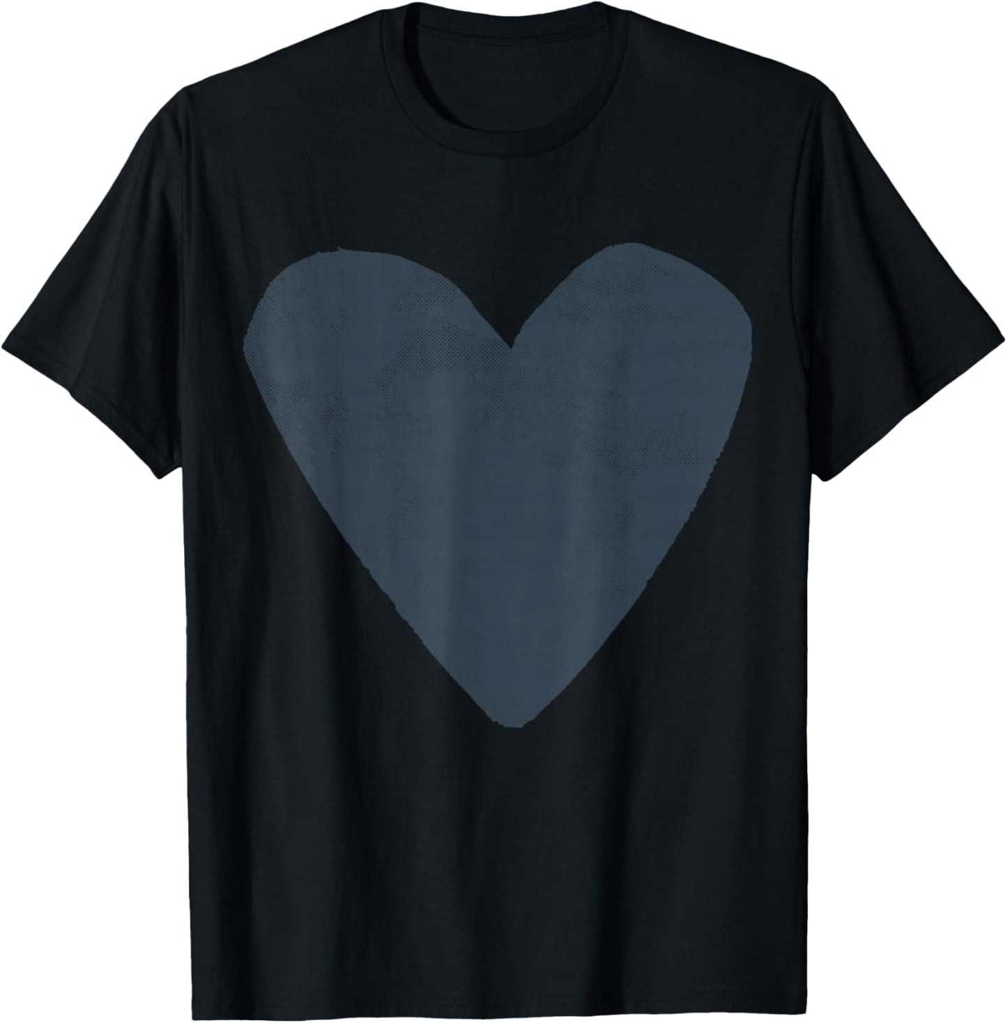 Cute Valentines Day Designer Heart Charcoal Grey Valentine T-Shirt - T-Shirt | Black