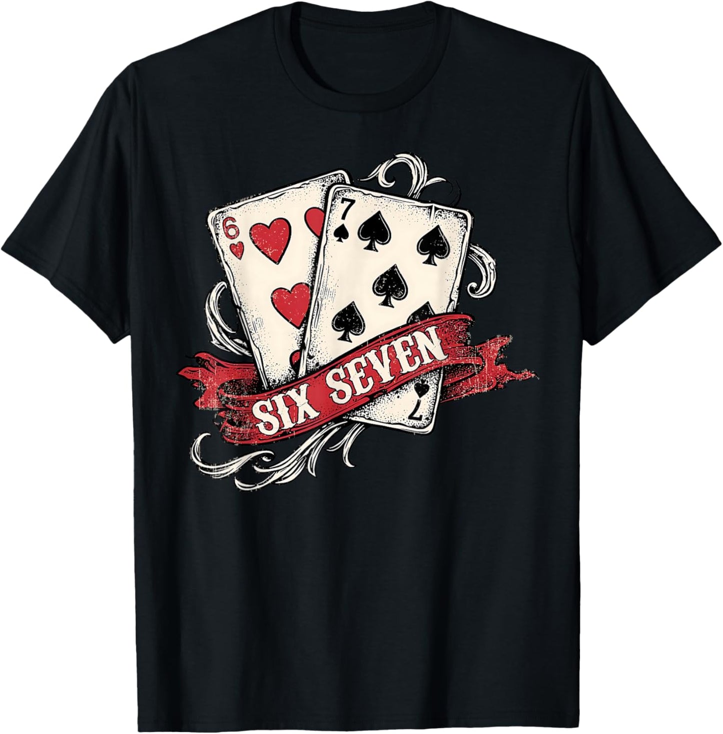 67 Valentine's Day Six Seven Meme Hearts Men Women T-Shirt - T-Shirt | Black