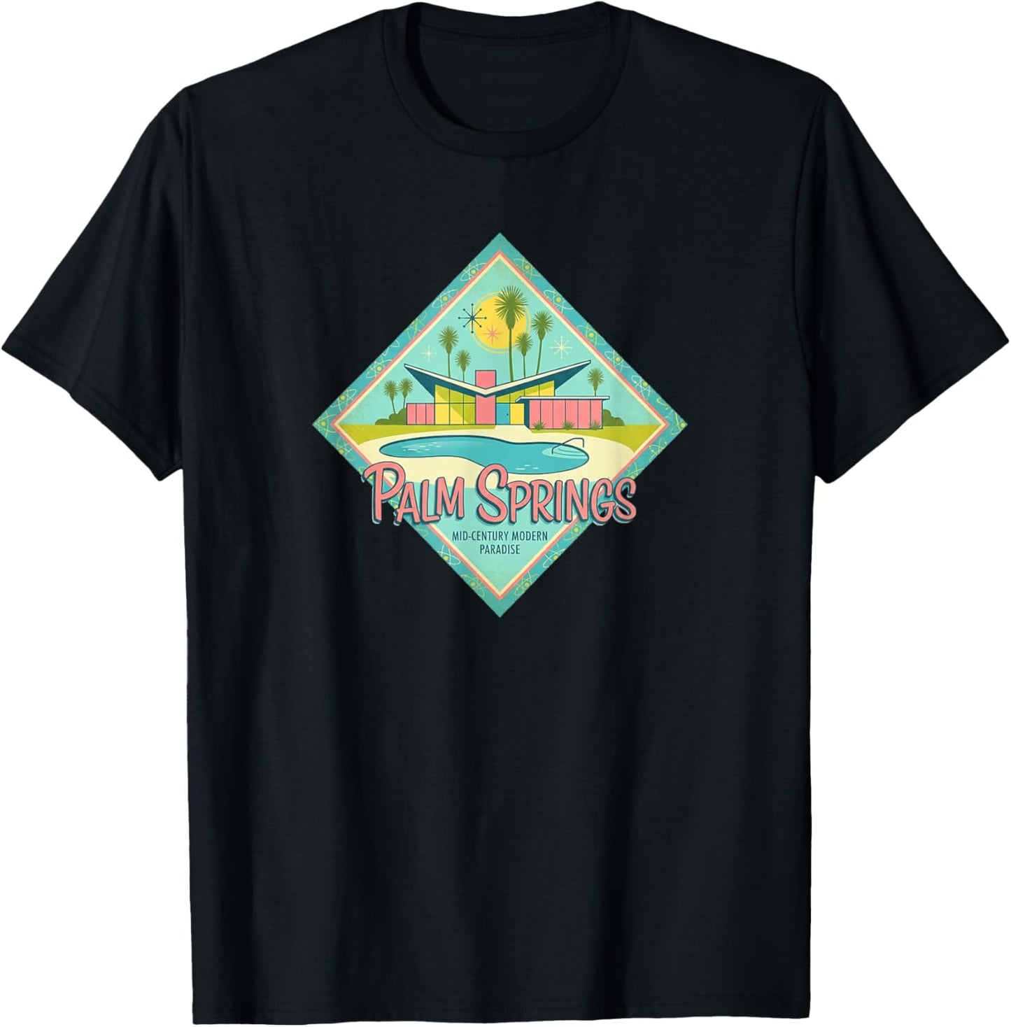 Palm Springs, California, Retro T-Shirt - T-Shirt | Black