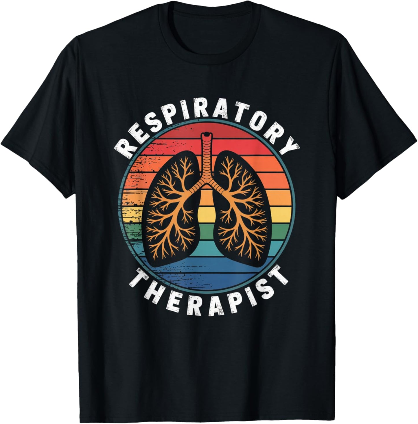 Retro Respiratory Therapist Lung Vintage RT Nurse Tech T-Shirt - T-Shirt | Black