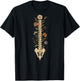 Floral Spine Skeleton Chiropractor Funny Halloween T-Shirt - T-Shirt | Black