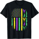 Carnival Mardi Gras American Flag Crawfish Alligator Parade T-Shirt - T-Shirt | Black