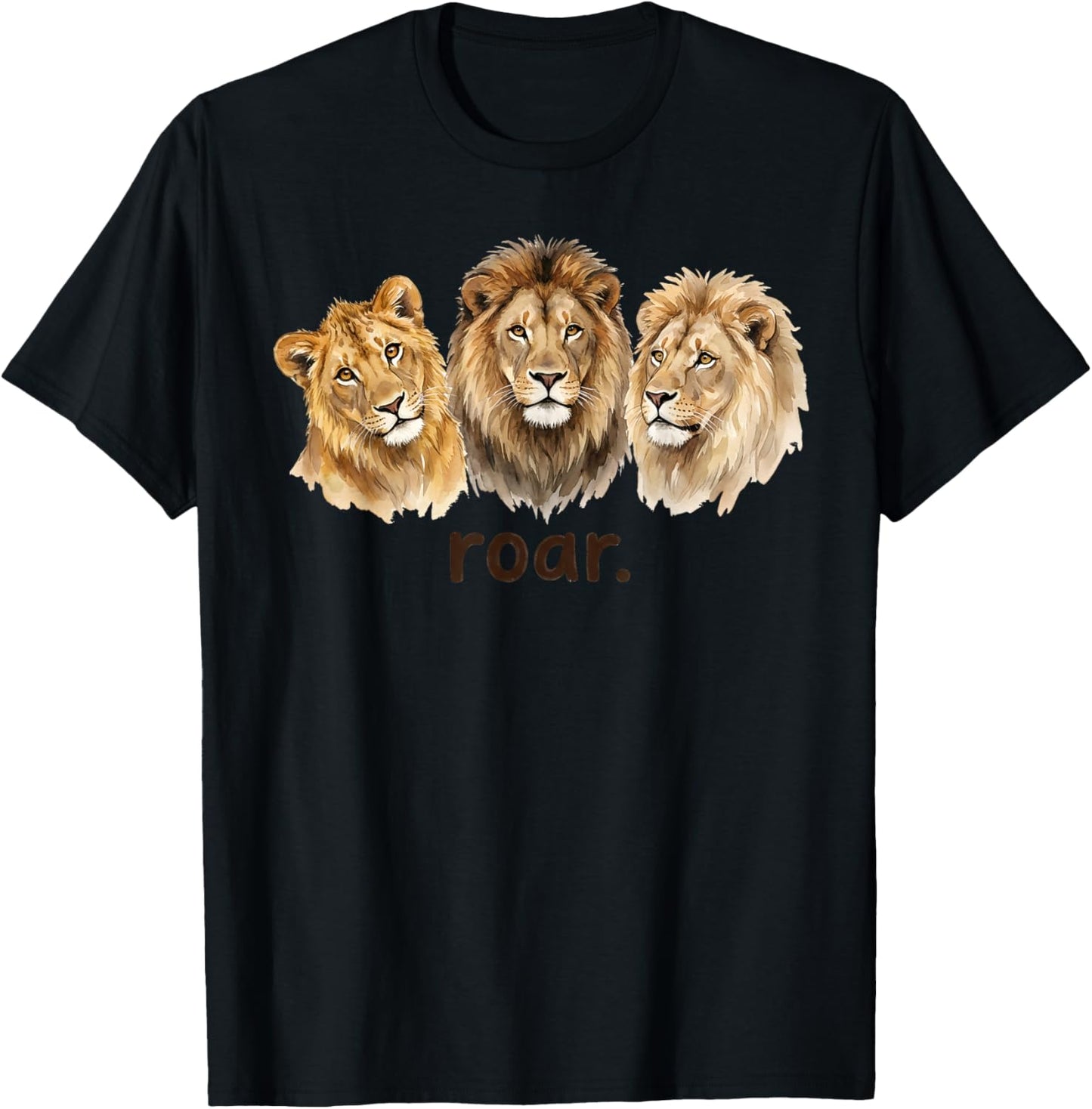 Lions Roar Funny Lion Lover Funny Roar T-Shirt - T-Shirt | Black