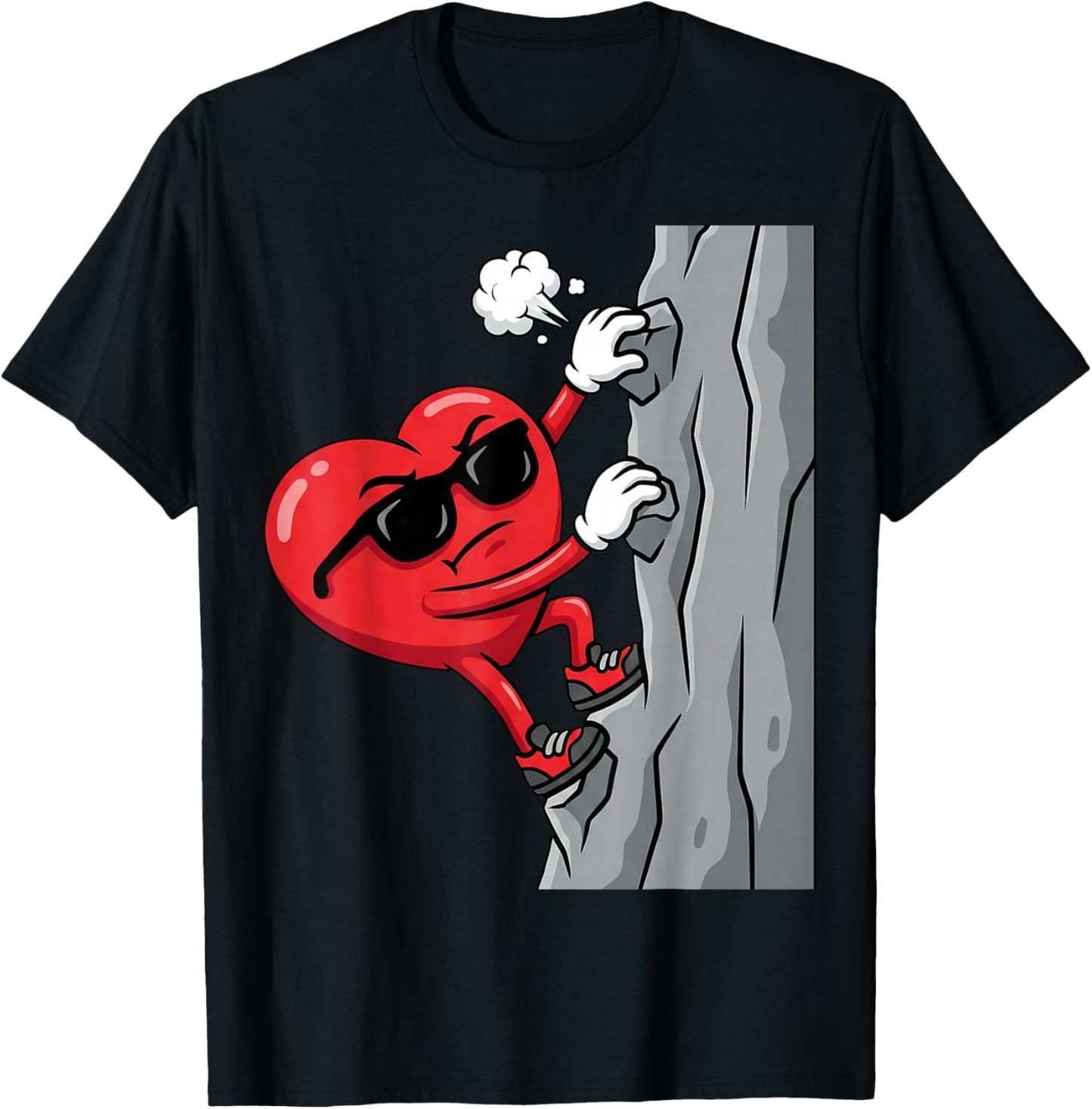Love Rock Climbing Cute Valentines Day T-Shirt - T-Shirt | Black