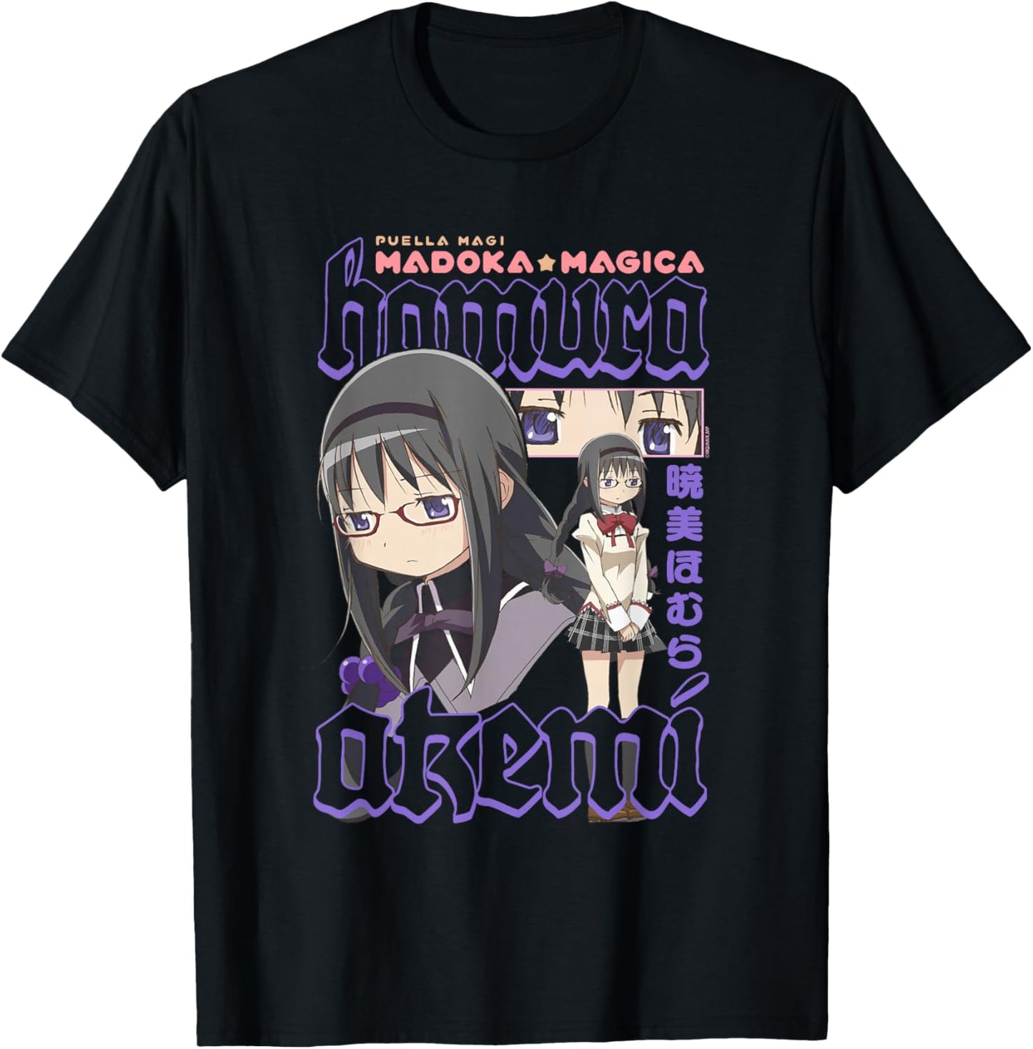 Madoka Magica Homura Akemi Poses Collage Anime T-Shirt - T-Shirt | Black