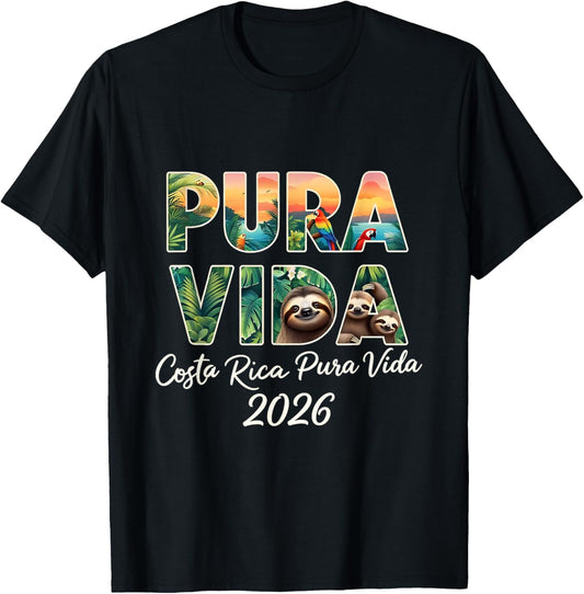 Costa Rica Pura Vida Souvenir 2026 Central America Travel T-Shirt - T-Shirt | Black