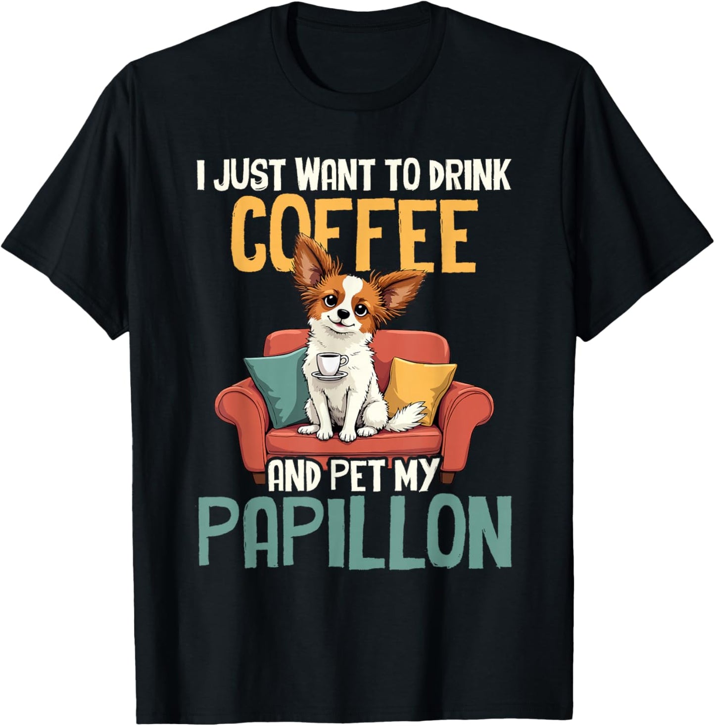 Papillon Dog T-Shirt - T-Shirt | Black
