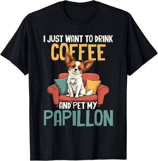 Papillon Dog T-Shirt - T-Shirt | Black