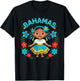 Bahamas Bahamian Girl Traditional Dress Flowers T-Shirt - T-Shirt | Black
