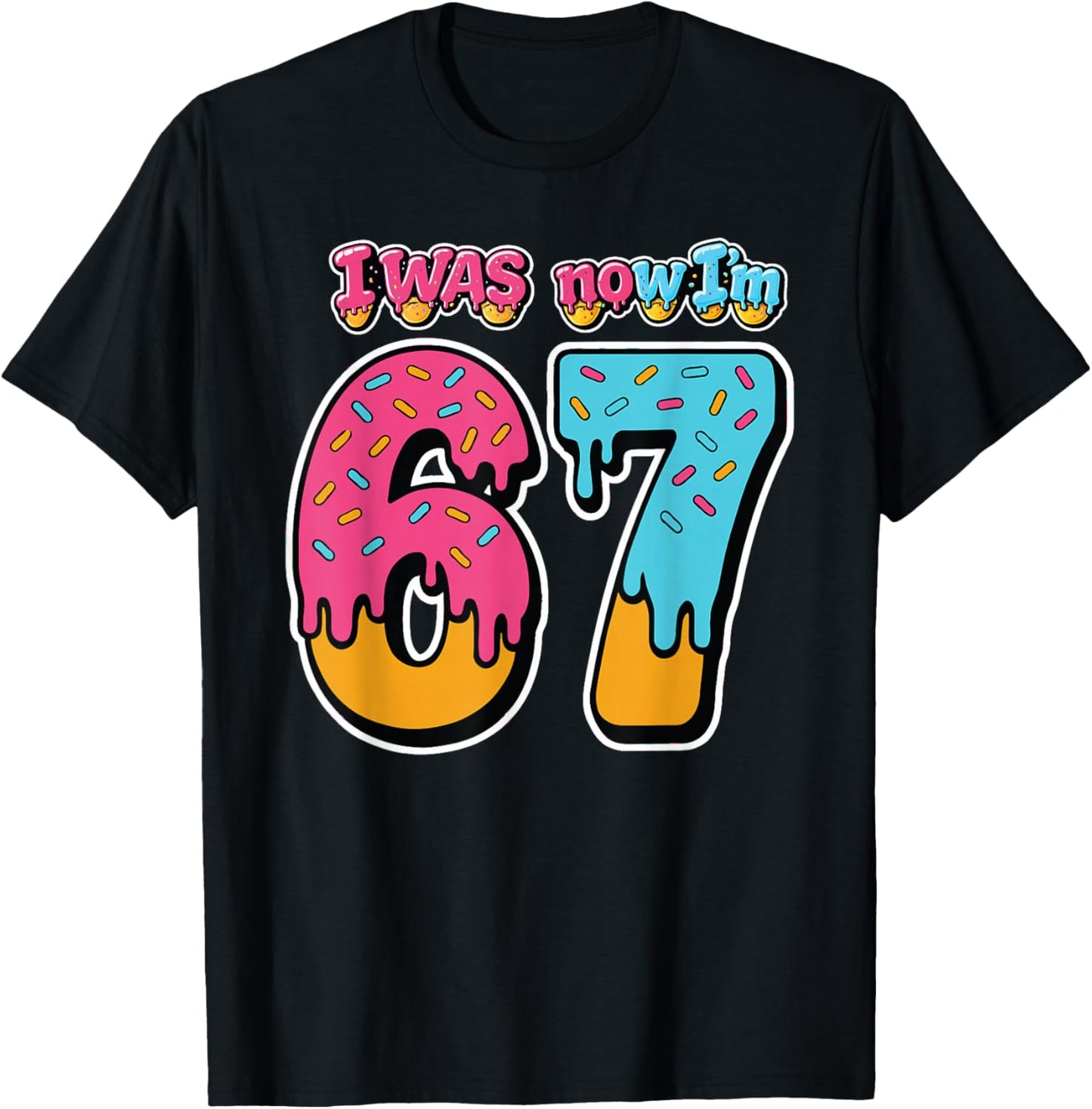 Blue I was 6 Now I'm 7 Birthday Boy Bday T-Shirt - T-Shirt | Black