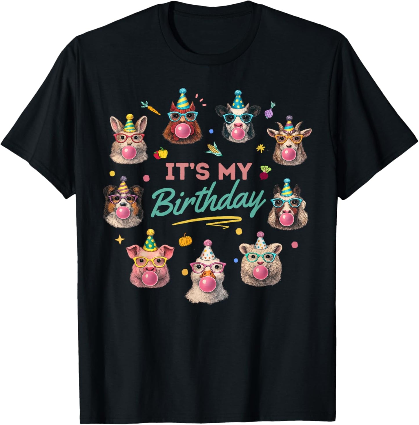 Birthday Farm Animal T-Shirt - T-Shirt | Black