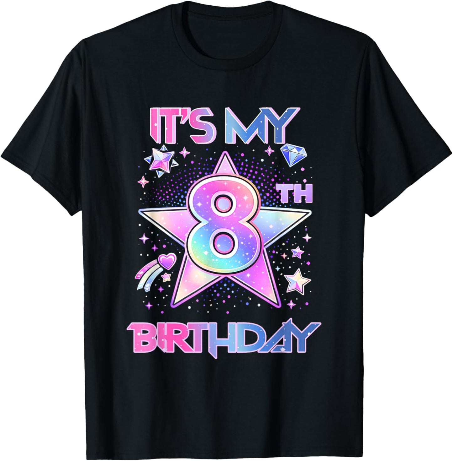It's My 8Th Birthday K-Pop 8 Years Old Birthday Girl Kids T-Shirt - T-Shirt | Black