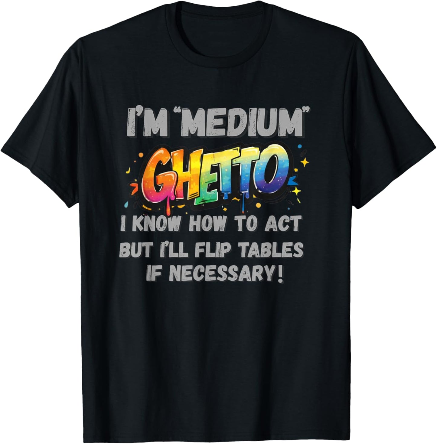 Medium Ghetto Urban Streetwear Fashion T-Shirt - T-Shirt | Black
