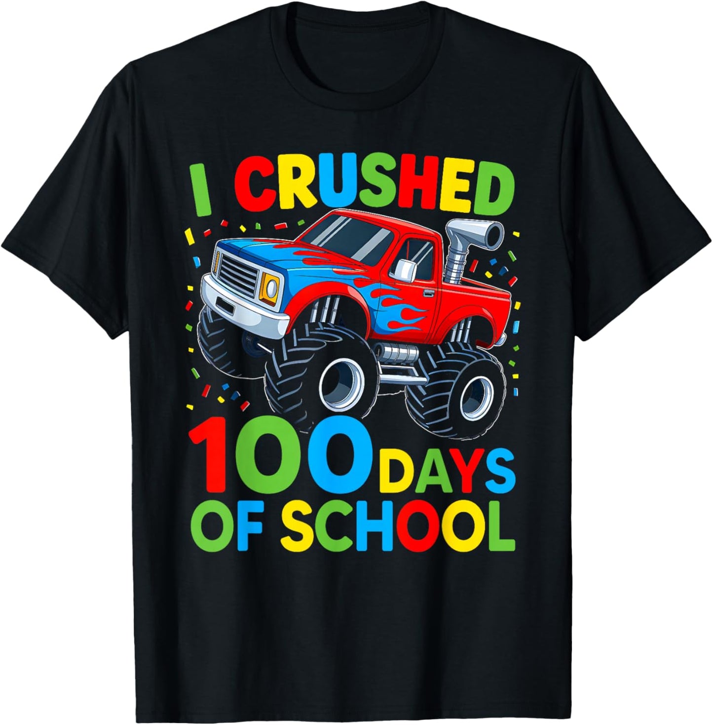 I Crushed 100 Days of School Boys Kids 100th Day of School T-Shirt - T-Shirt | Black