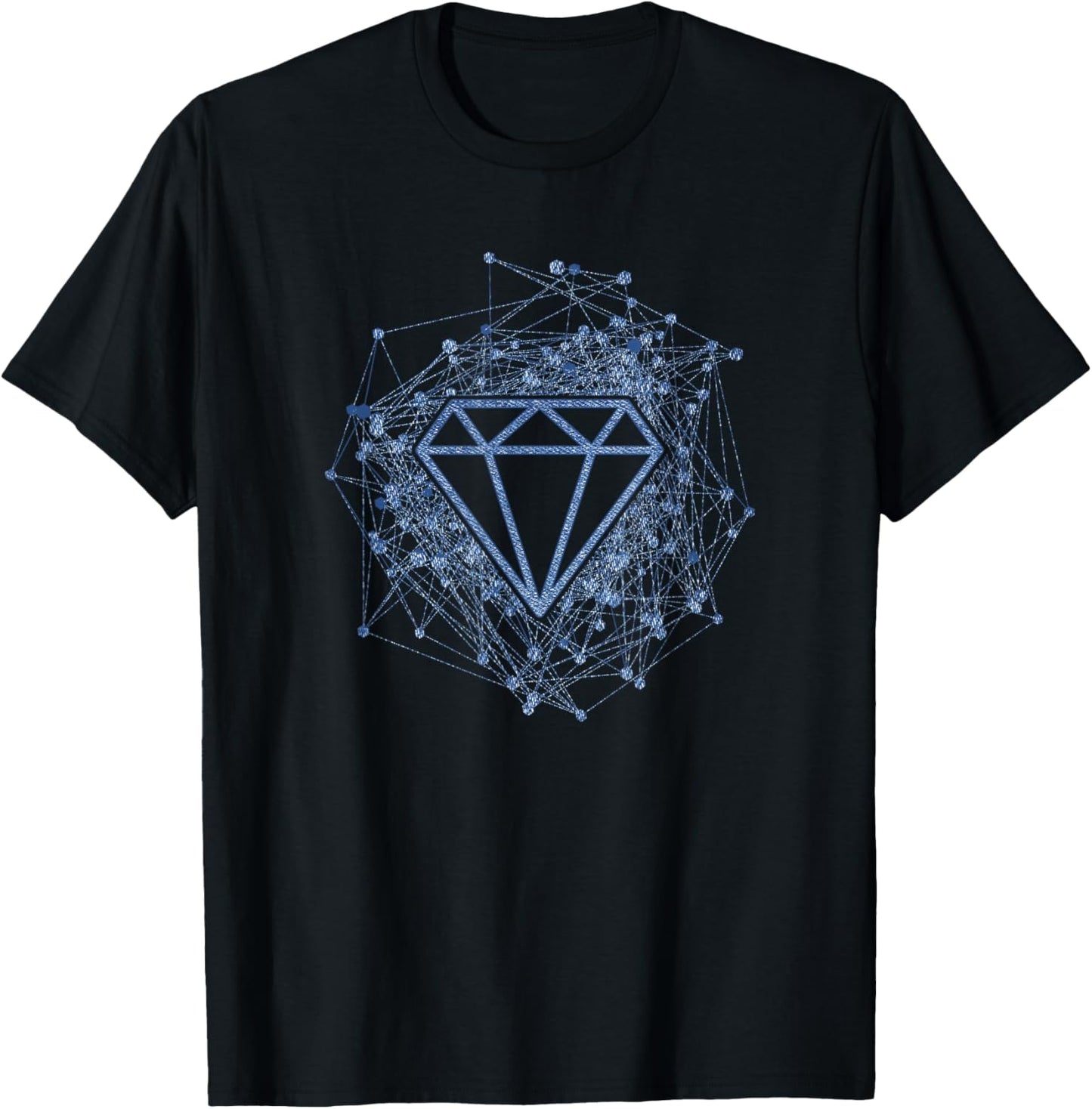 Men Diamonds and Denim Outfit Streetwear Style Diamond T-Shirt - T-Shirt | Black