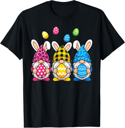 Gnome Easter Shirt Women Easter Outfit Easter Girls T-Shirt - T-Shirt | Black