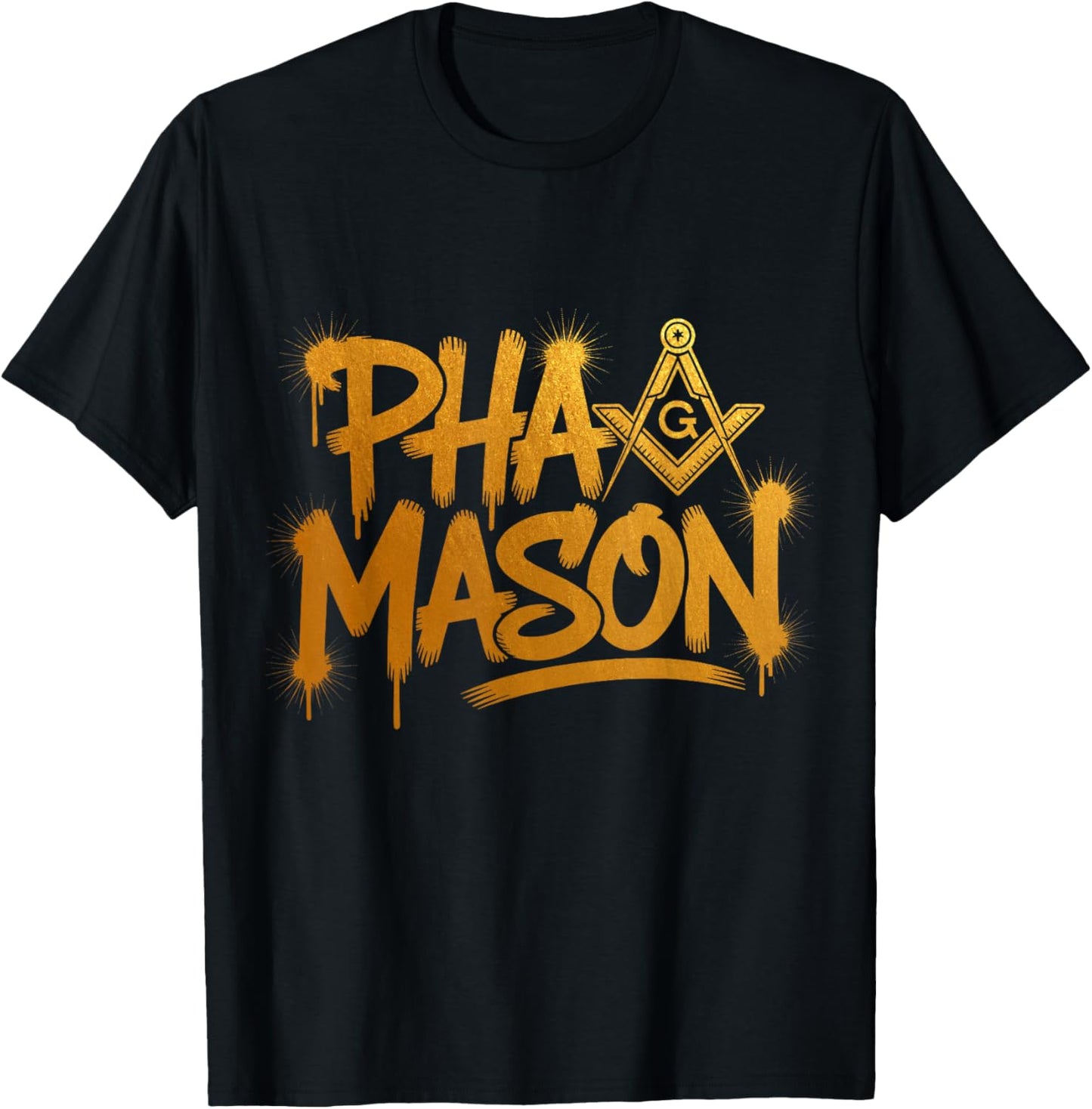Prince Hall PHA Mason Graffiti Street Style T-Shirt - T-Shirt | Black