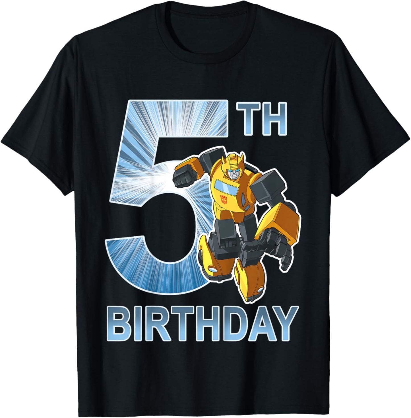 Transformers Bumblebee 5th Birthday Vintage T-Shirt - T-Shirt | Black