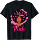 in October We Wear Pink Black Women Breast Cancer Awareness T-Shirt - T-Shirt | Black