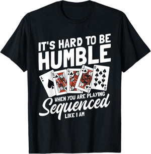 Sequence Card Game Lover | Card Player Strategy Design T-Shirt - T-Shirt | Black